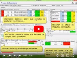 Explicación básica de la pantalla de liquidación de agricultores: qué tiene pendiente de liquidar, qué se ha liquidado, rendimientos individuales y medios, maquila, compra-venta, cambio, anticipos, histórico de liquidaciones, asignación automática de precios a la aceituna-aceite en bloque,...