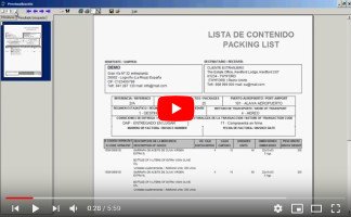 Creación e impresión de un packing list para un albarán de venta de aceite al extranjero. Configuración de los clientes y artículos para automatizar el proceso y generación del intrastat.